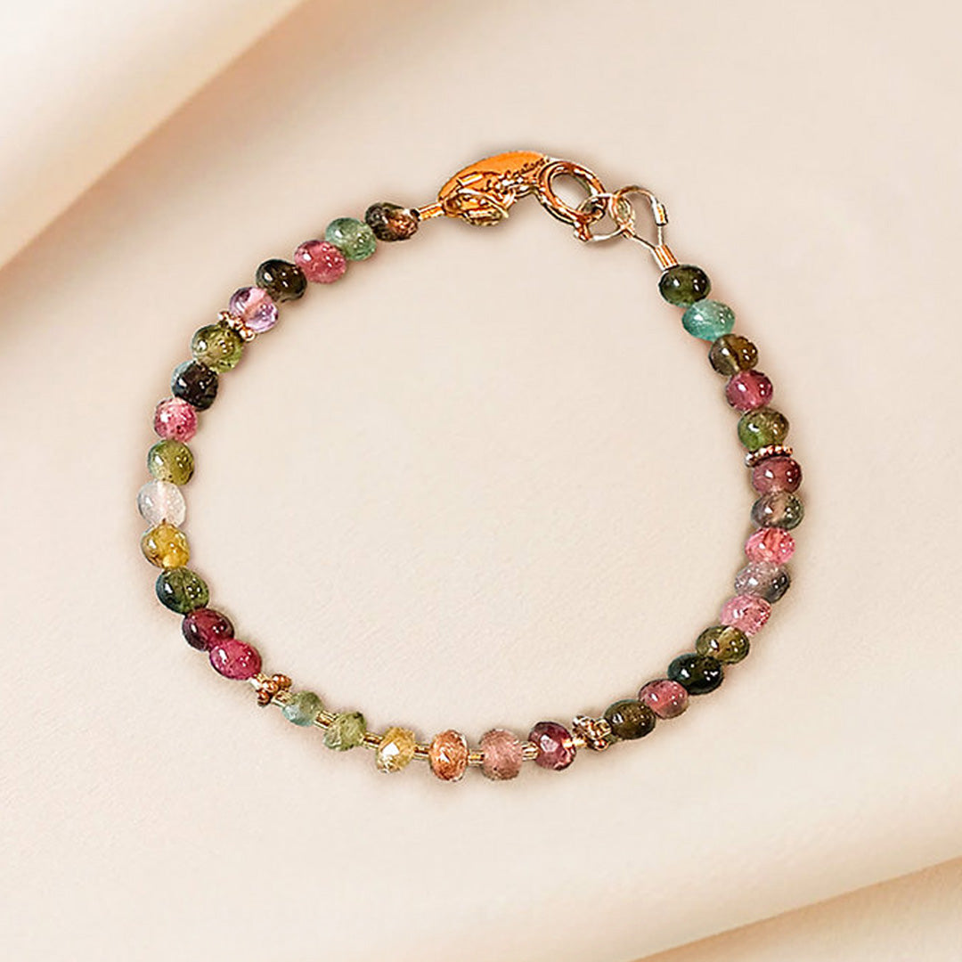 Multi-colored tourmaline bracelet