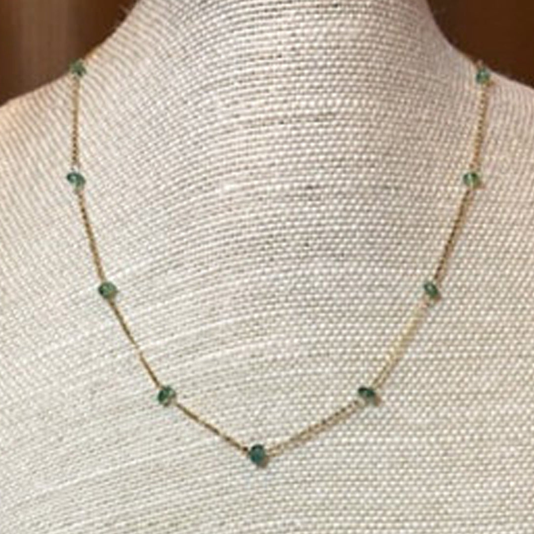 Emerald & 14k gold-filled necklace