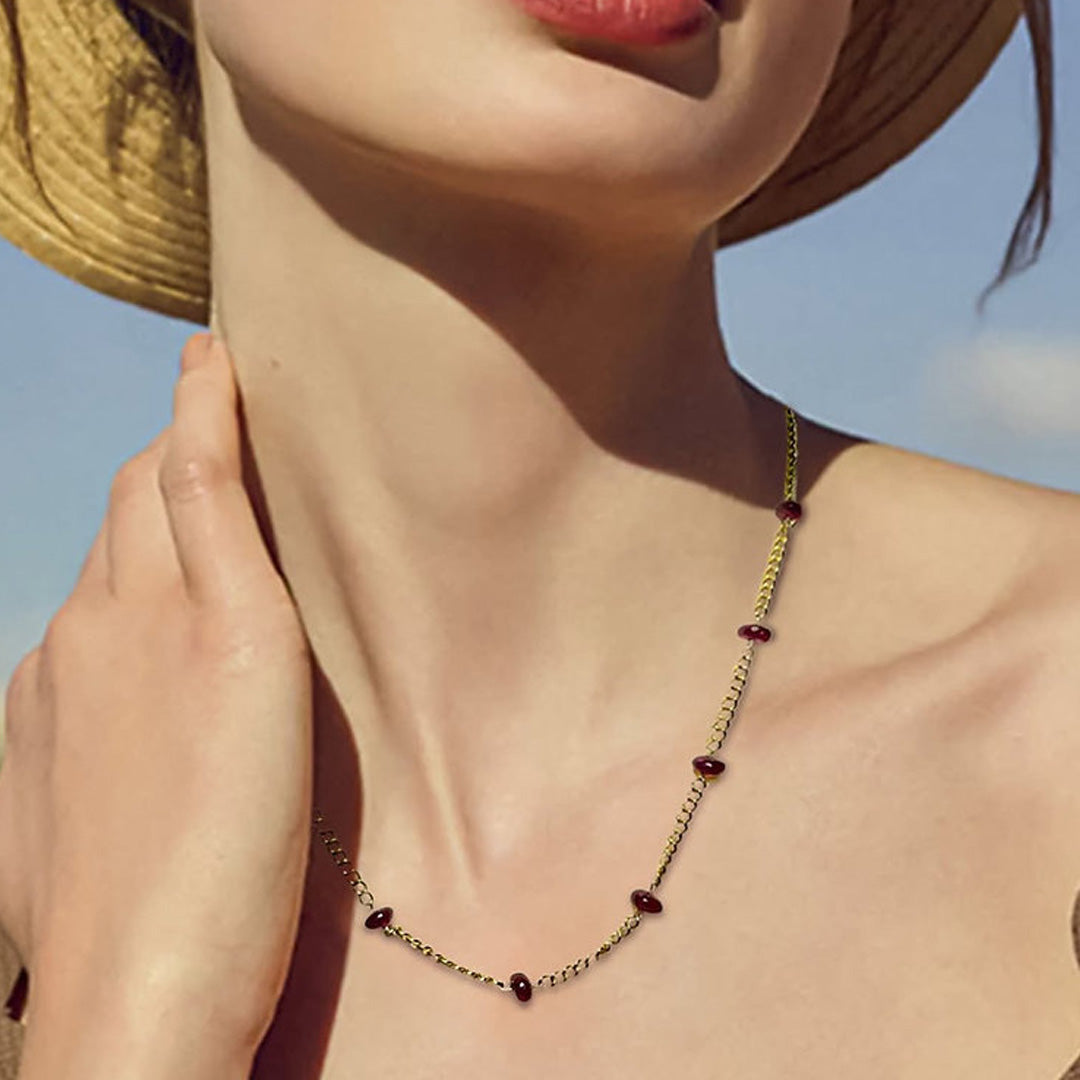 Ruby station necklace