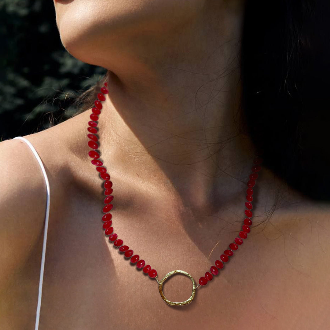 Pink chalcedony nekclace