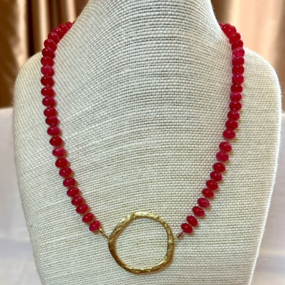 Pink chalcedony nekclace