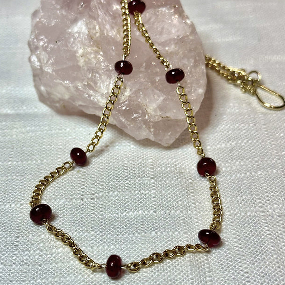 Ruby station necklace