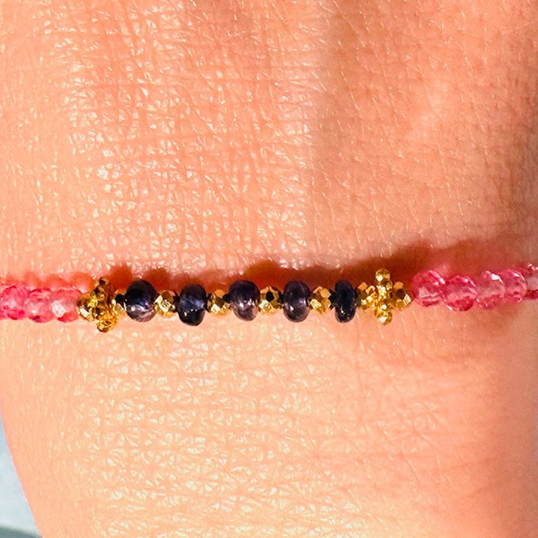 Sapphire bracelet in blue & pink