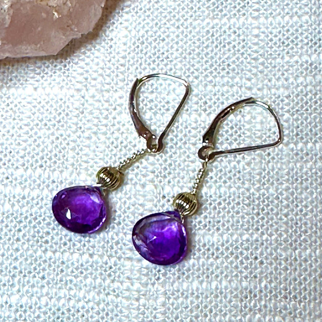 Amethyst briolette earrings