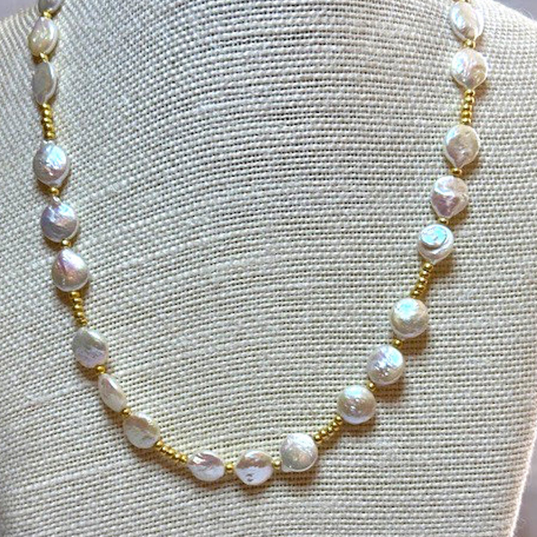 Coin pearl necklace