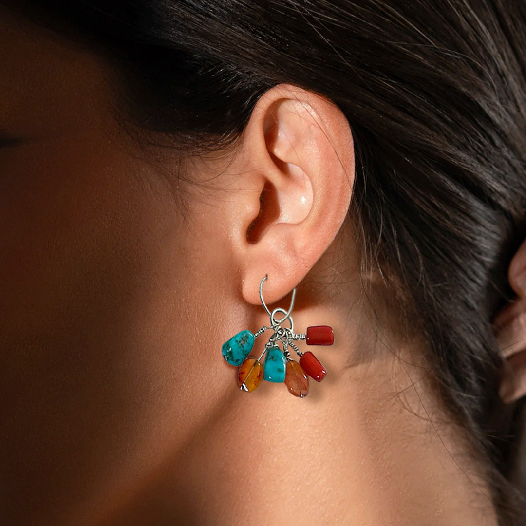 Multi gemstone earrings