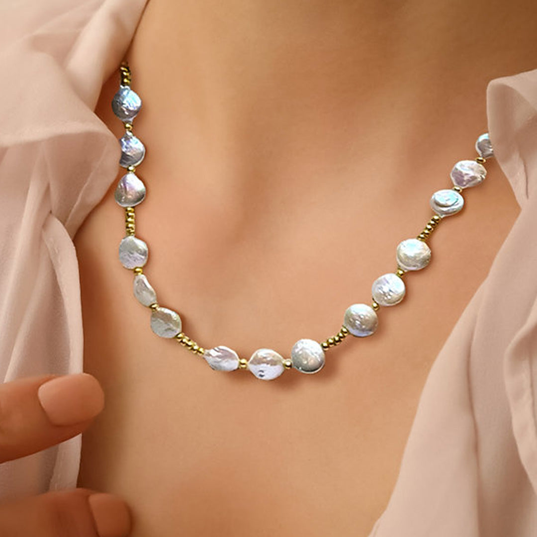 Coin pearl necklace