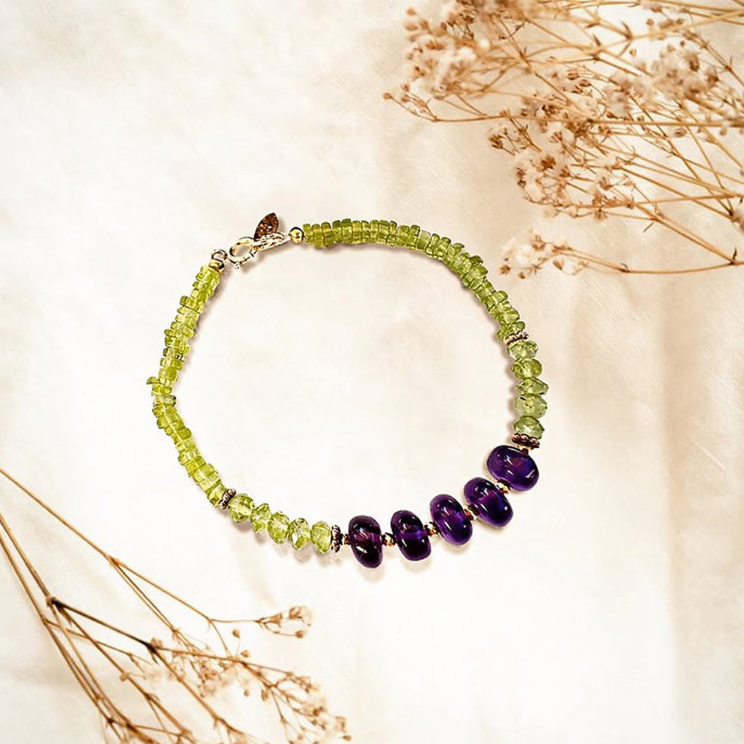 Amethyst & peridot bracelet