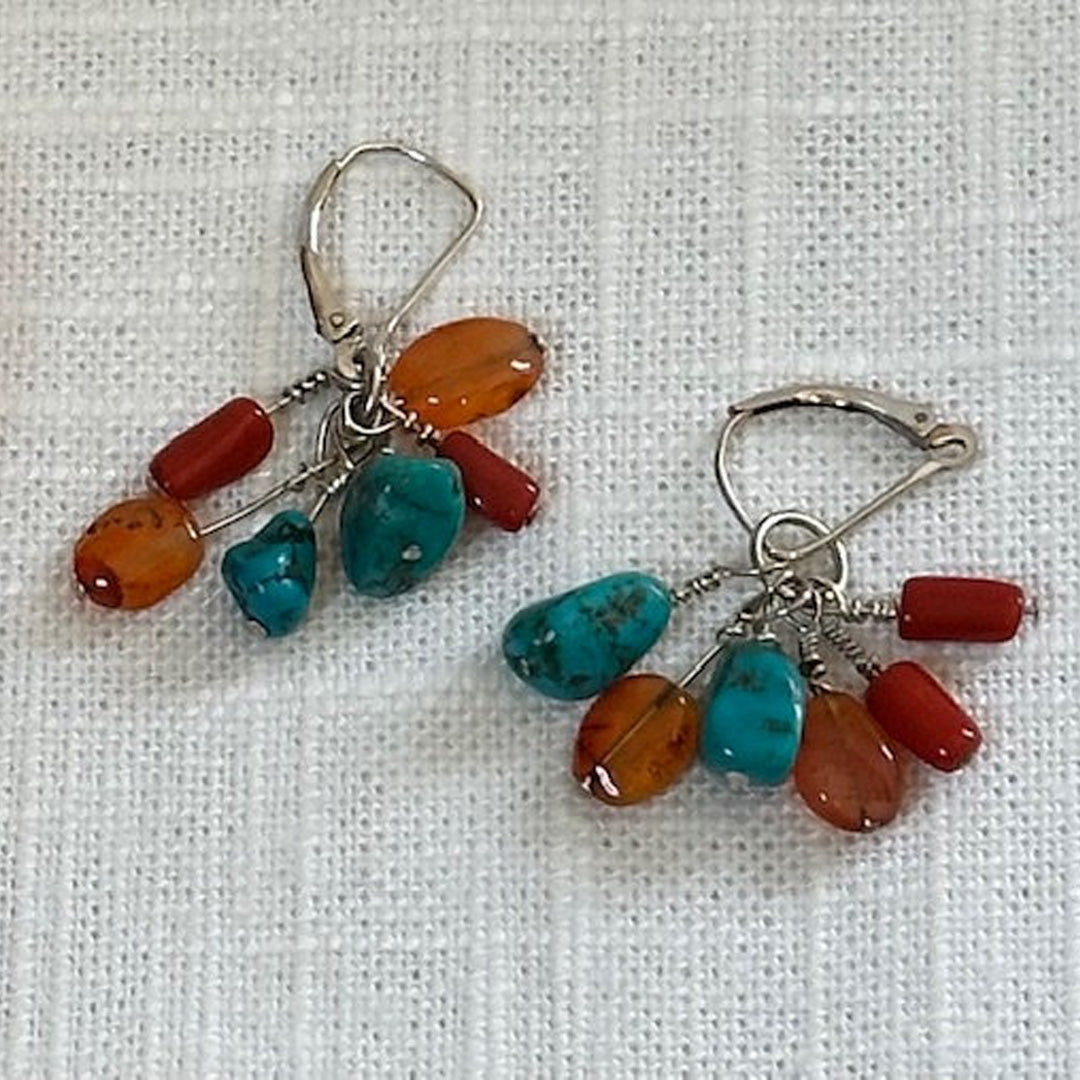 Multi gemstone earrings