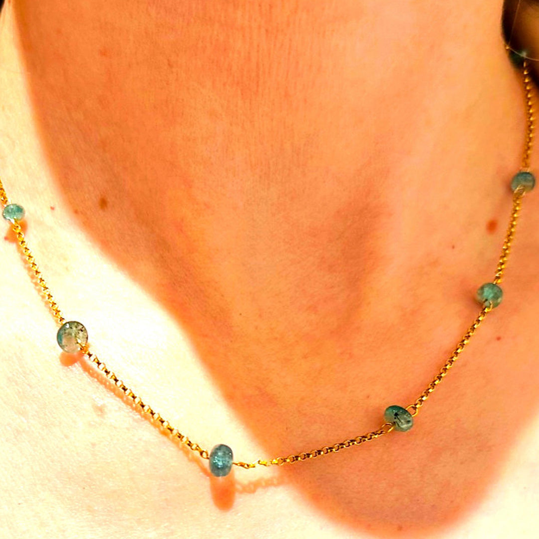 Emerald & 14k gold-filled necklace