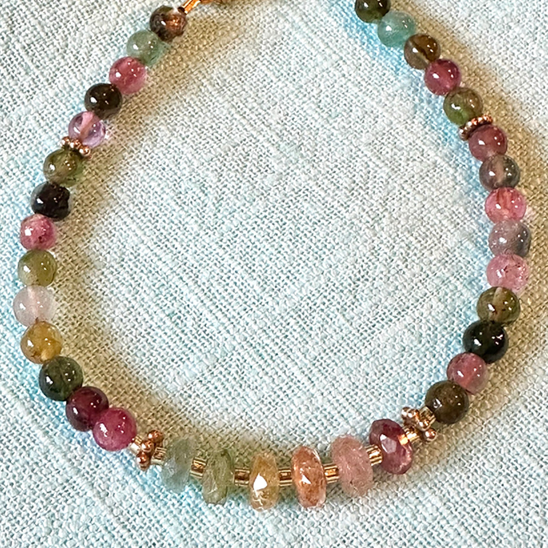 Multi-colored tourmaline bracelet