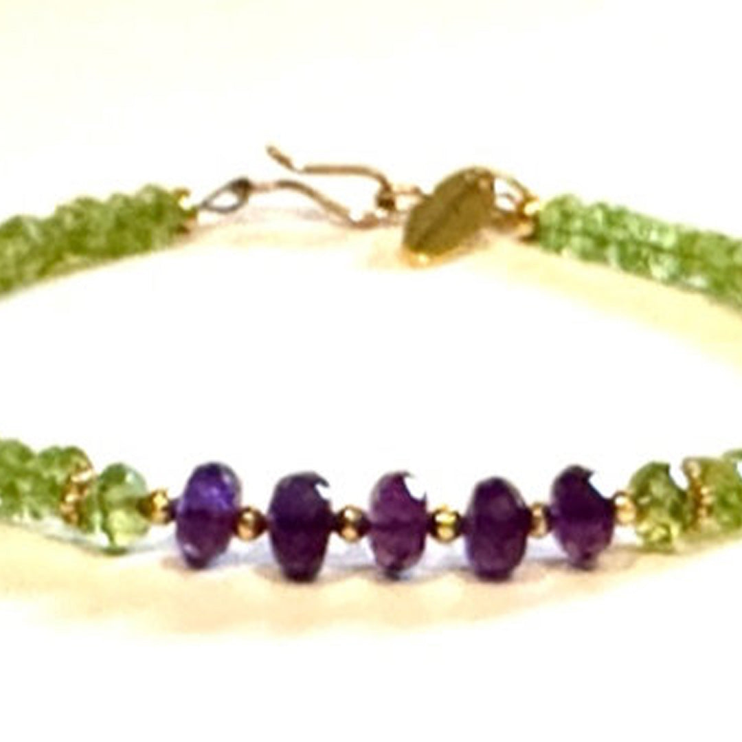 Amethyst & peridot bracelet