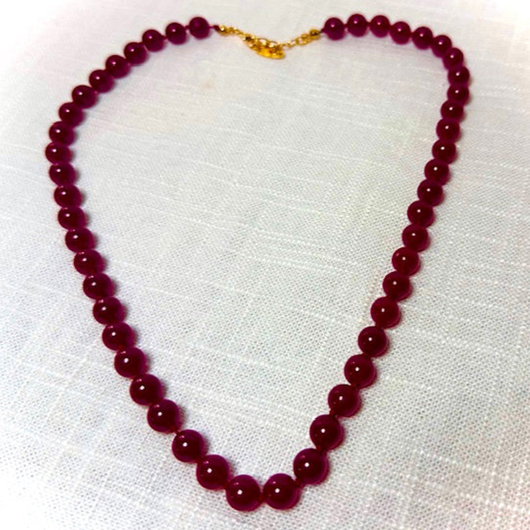 Ruby hand knotted necklace