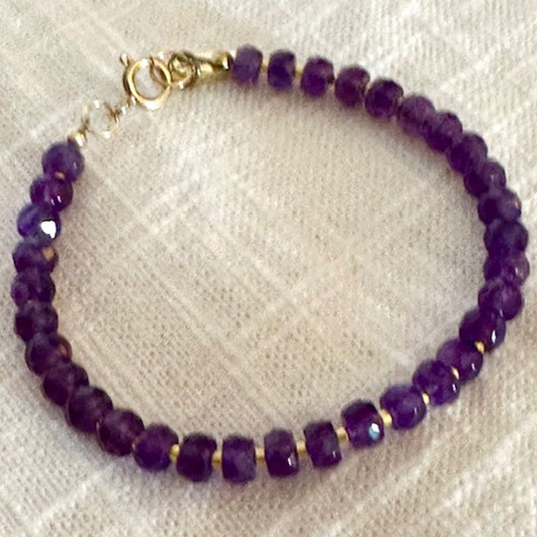 Amethyst & gold filled metals bracelet